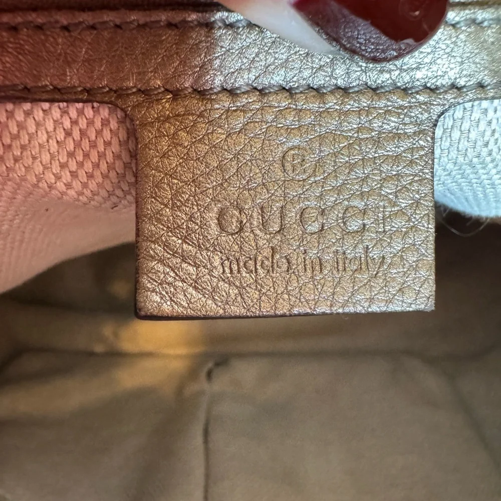 AUTHENTIC Gucci Metallic Gold SoHo Shoulder Bag